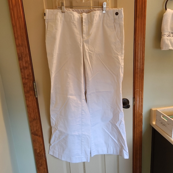 Retro GAP hiphugger wide leg white denim pants sz 10 - Picture 2 of 11